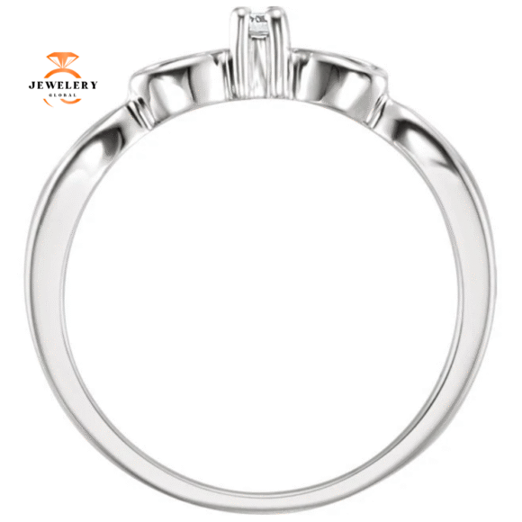 14KT GOLD ROUND DIAMOND PROMISE RING - Image 2