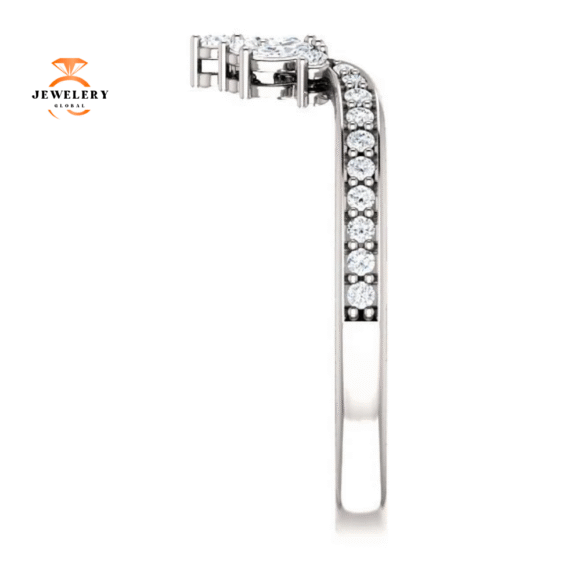 14KT Gold 1/3 CTW Diamond Accented Contour Band - Image 6