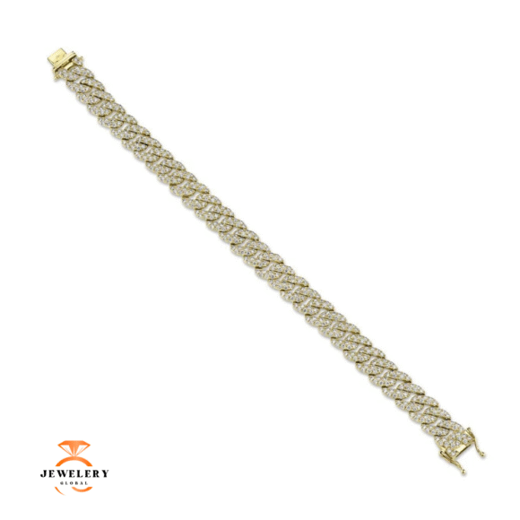 14KT Gold 4.83 CTW Diamond Pave Curb Link Bracelet - Image 3