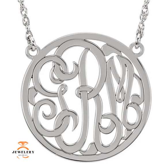 14KT GOLD PERSONALIZED 3 LETTER MONOGRAM NECKLACE