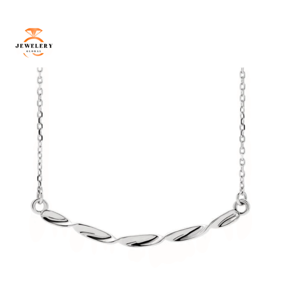 14KT GOLD TWISTED RIBBON BAR NECKLACE
