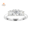 14KT White Gold 1 1/2 CTW Diamond 3 Stone Ring