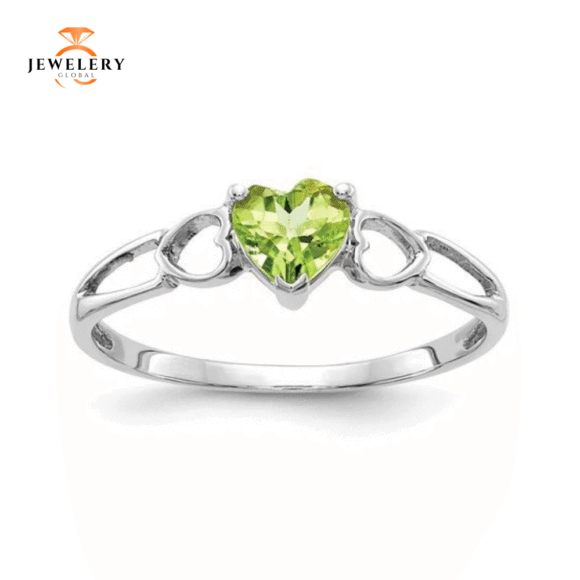 10KT GOLD POLISHED PERIDOT BIRTHSTONE RING