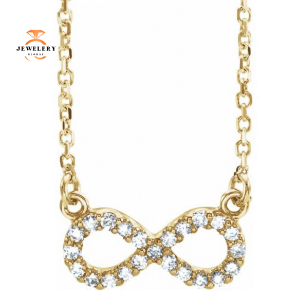 14KT Gold 1/8 CTW Diamond Infinity-Inspired 16.5" Necklace - Image 2