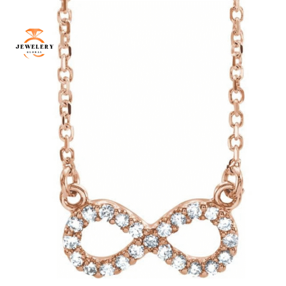 14KT Gold 1/8 CTW Diamond Infinity-Inspired 16.5" Necklace - Image 3