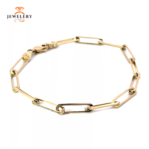 14 KARAT YELLOW GOLD 3.7MM PAPERCLIP BRACELET