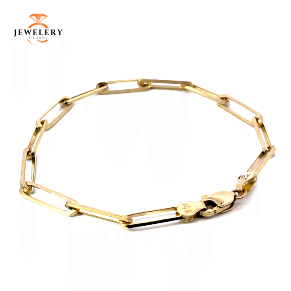 14 KARAT YELLOW GOLD 3.7MM PAPERCLIP BRACELET - Image 3