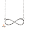 14KT GOLD INFINITY PENDANT ON 16-18" CABLE LINK NECKLACE