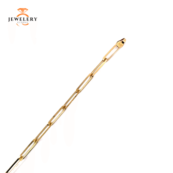 14 KARAT YELLOW GOLD 3.7MM PAPERCLIP BRACELET - Image 4