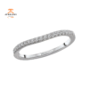 14KT GOLD 1/8 CTW ROUND DIAMOND 19 STONE CURVED BAND