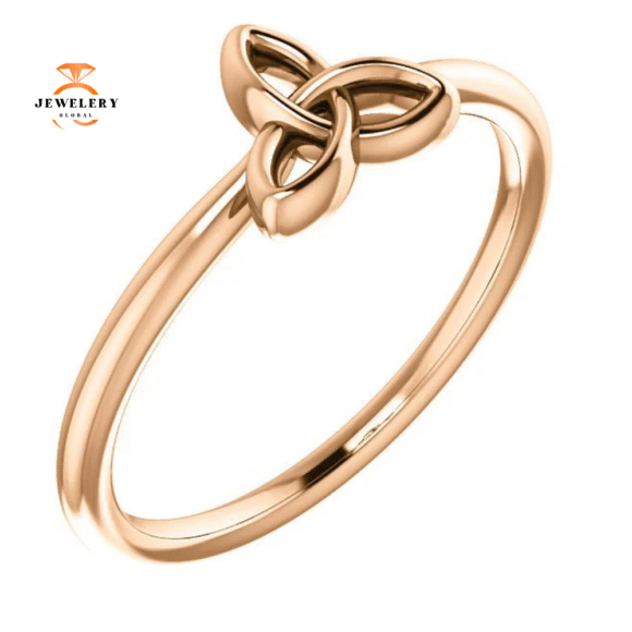 14KT GOLD STACKABLE CELTIC TRINITY RING - Image 5