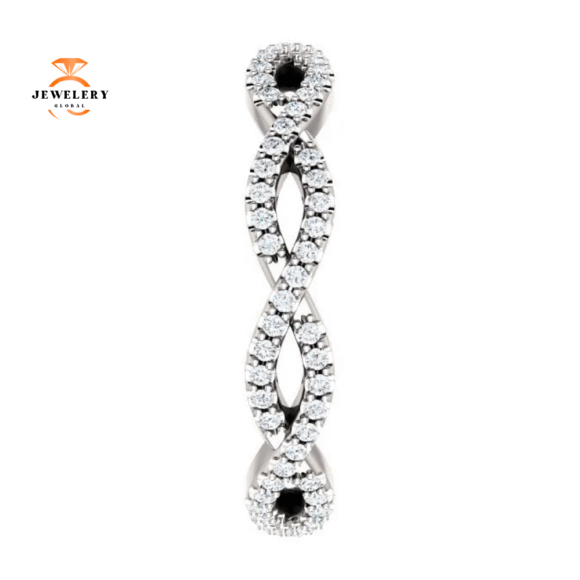 14KT GOLD 1/2 CTW DIAMOND INFINTY TWIST ETERNITY BAND - Image 8