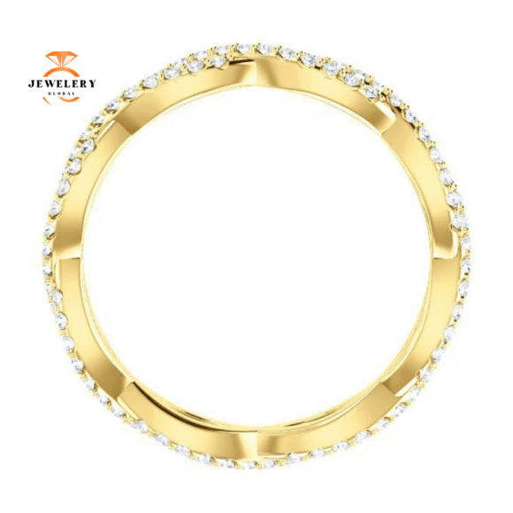 14KT GOLD 1/2 CTW DIAMOND INFINTY TWIST ETERNITY BAND - Image 10
