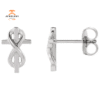 14KT GOLD INFINITY-INSPIRED CROSS EARRINGS