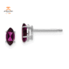 14KT WHITE GOLD .50 CTW MARQUISE RHODOLITE GARNET EARRINGS