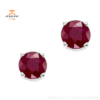 14KT WHITE GOLD 0.66CT ROUND RUBY EARRINGS