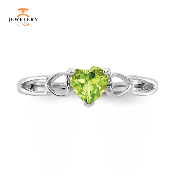 10KT GOLD POLISHED PERIDOT BIRTHSTONE RING - Image 2