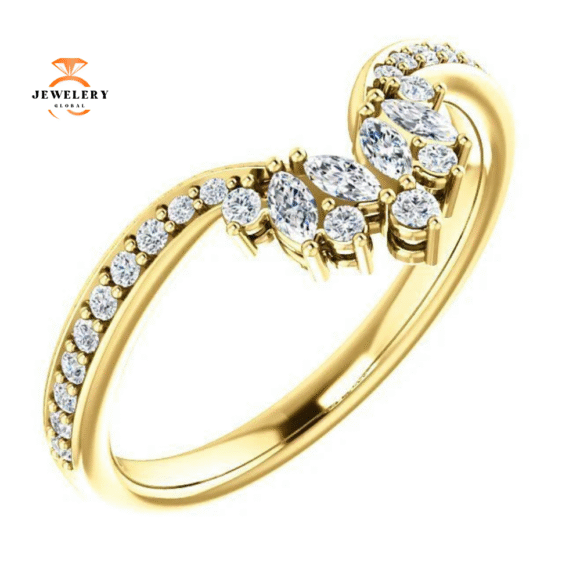 14KT Gold 1/3 CTW Diamond Accented Contour Band - Image 7