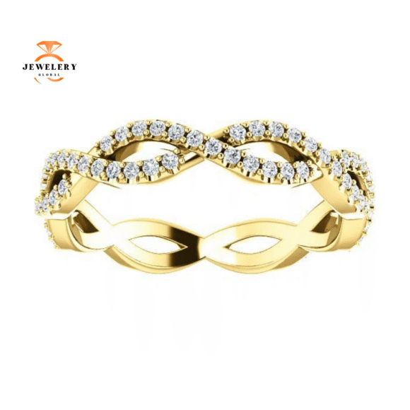 14KT GOLD 1/2 CTW DIAMOND INFINTY TWIST ETERNITY BAND - Image 11