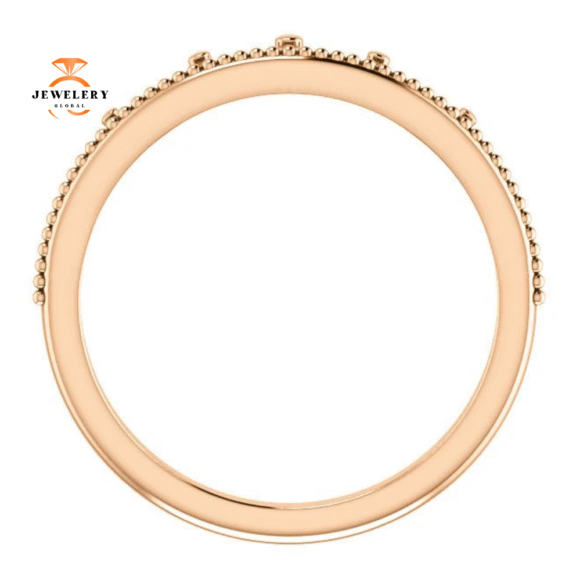 14KT GOLD STACKABLE CROWN RING - Image 2