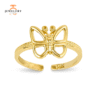 14 KARAT YELLOW GOLD BUTTERFLY TOE RING