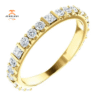 14KT Gold 3/4 CTW Princess Cut & Round Diamond Anniversary Band