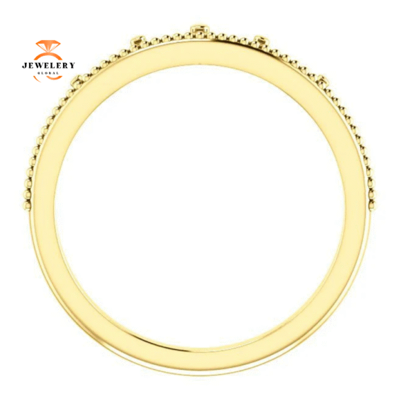 14KT GOLD STACKABLE CROWN RING - Image 6