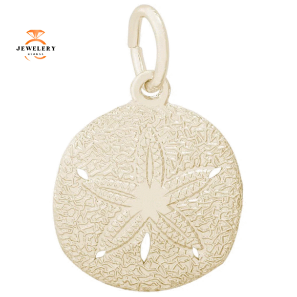 14KT GOLD KEYHOLE SAND DOLLAR CHARM