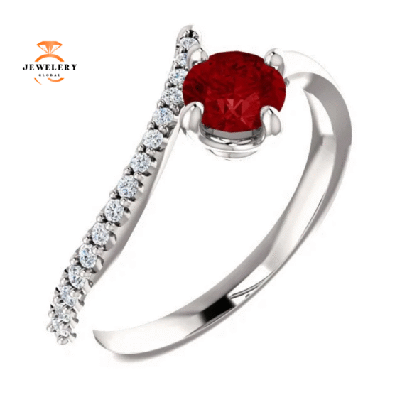 14KT GOLD 2/3 CT RUBY & 1/10 CTW DIAMOND BYPASS RING - Image 6