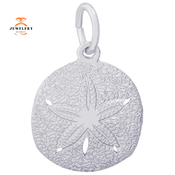 14KT GOLD KEYHOLE SAND DOLLAR CHARM - Image 2