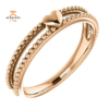 14KT GOLD STACKABLE MILGRAIN HEART RING