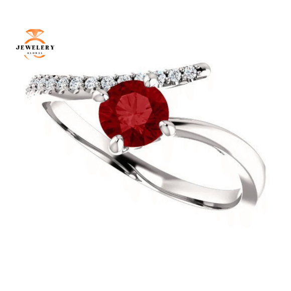 14KT GOLD 2/3 CT RUBY & 1/10 CTW DIAMOND BYPASS RING - Image 7