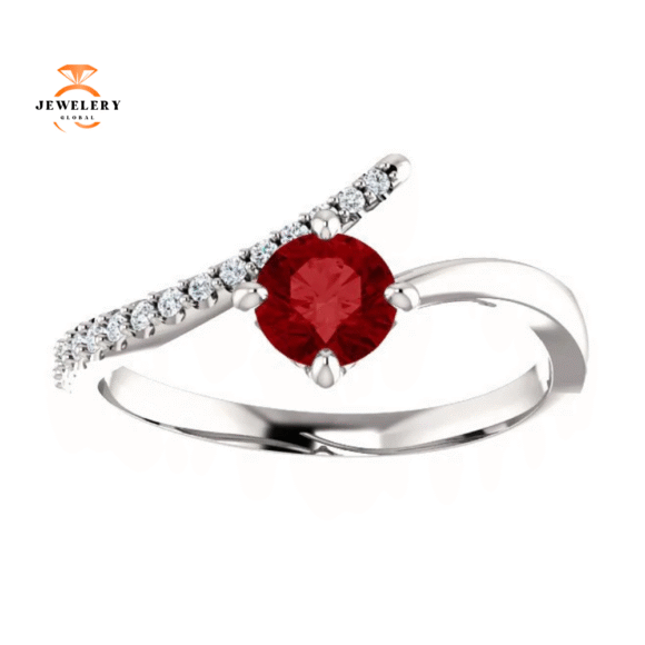 14KT GOLD 2/3 CT RUBY & 1/10 CTW DIAMOND BYPASS RING - Image 8