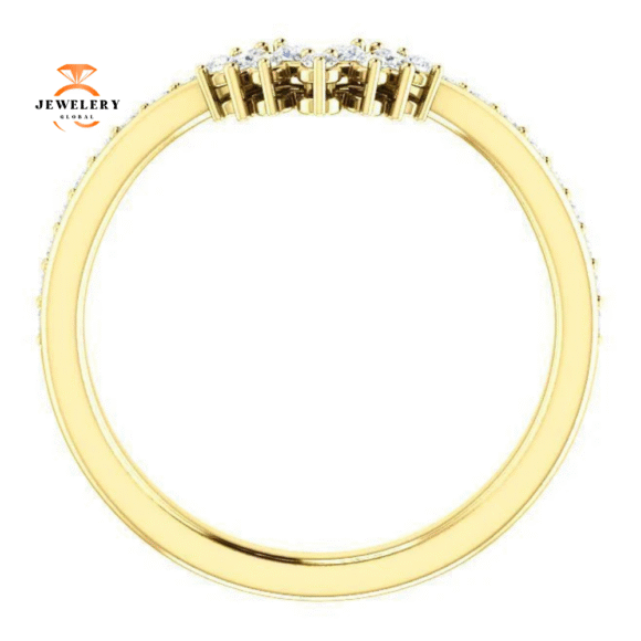 14KT Gold 1/3 CTW Diamond Accented Contour Band - Image 8