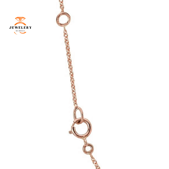 14KT ROSE GOLD 0.07 CTW DIAMOND CLOVER NECKLACE - Image 3