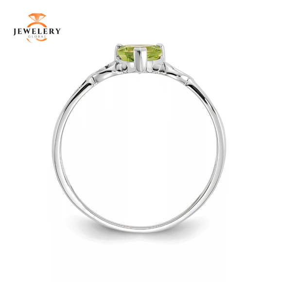 10KT GOLD POLISHED PERIDOT BIRTHSTONE RING - Image 3