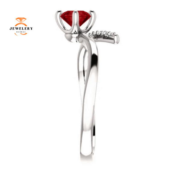 14KT GOLD 2/3 CT RUBY & 1/10 CTW DIAMOND BYPASS RING - Image 9
