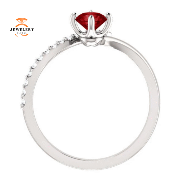 14KT GOLD 2/3 CT RUBY & 1/10 CTW DIAMOND BYPASS RING - Image 10
