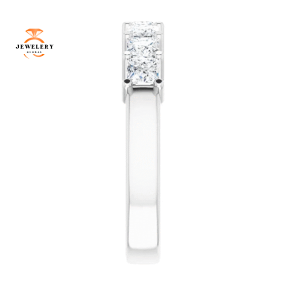14KT Gold 1.00 CTW Princess Cut Diamond 7 Stone Band - Image 4