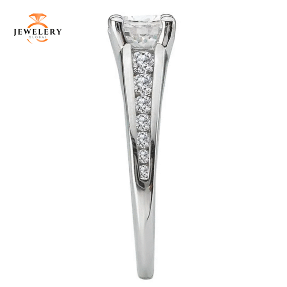 14KT 3/8 CTW DIAMOND GRADUATE CHANNEL SET MOUNTING FOR 1 CT ROUND - Image 3