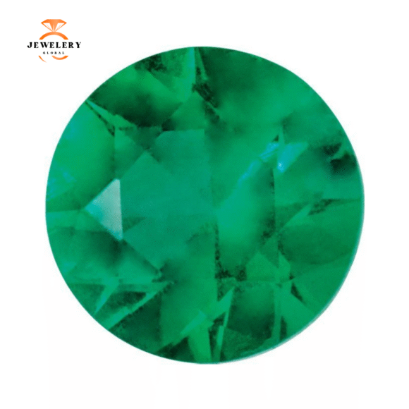 14KT GOLD 0.18 CTW EMERALD & 0.12 CTW DIAMOND FRENCH-SET 5 STONE BAND - Image 4