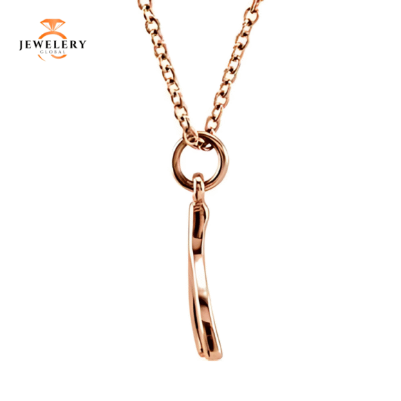 14 KT GOLD MINI WISHBONE PENDANT NECKLACE - Image 6