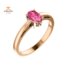 14KT GOLD 1/2 CT OVAL PINK TOURMALINE SCROLL RING