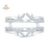 14KT GOLD 1/3 CTW DIAMOND 2 ROW FLARED INSERT BAND