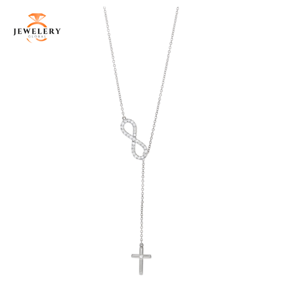 14KT 1/5 CTW DIAMOND CROSS "Y" NECKLACE - Image 2