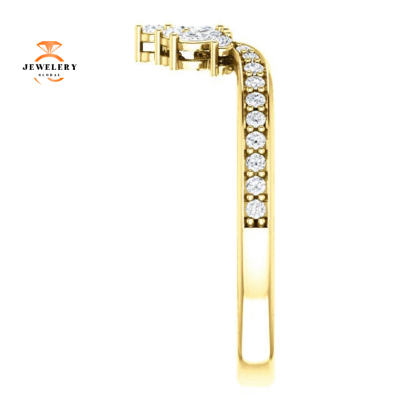 14KT Gold 1/3 CTW Diamond Accented Contour Band - Image 9