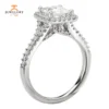 14KT 3/8 CTW DIAMOND HALO SETTING FOR 1 CT PRINCESS/CUSHION