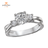 14K WHITE GOLD 1 1/5CTW DIAMOND 3 STONE RING