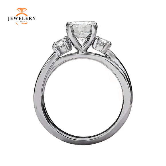 14K WHITE GOLD 1 1/5CTW DIAMOND 3 STONE RING - Image 4