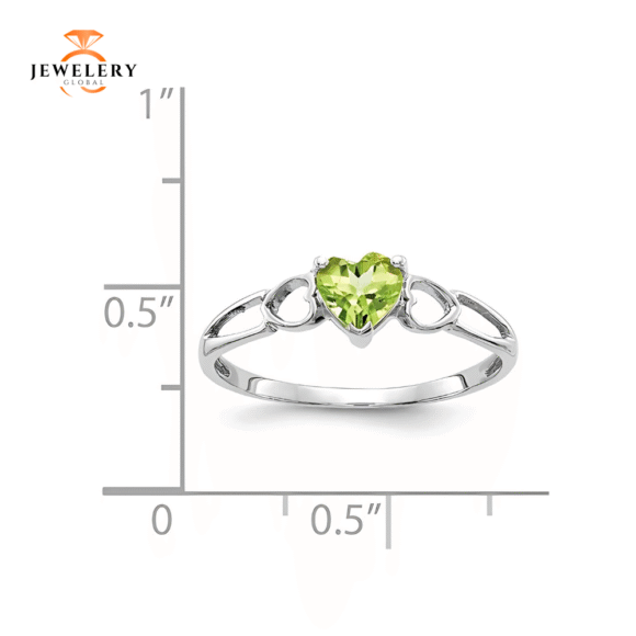 10KT GOLD POLISHED PERIDOT BIRTHSTONE RING - Image 5